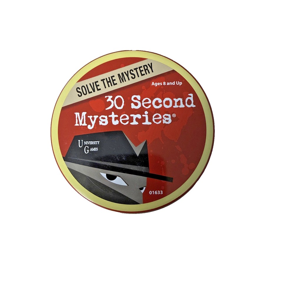 University Games Mysteries Coaster Size Card Game in Tin LOOK